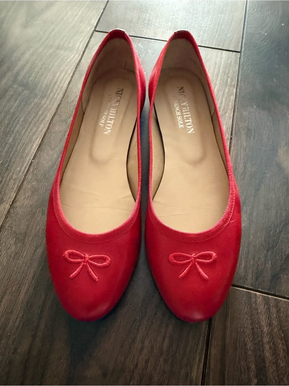 Nicky Hilton Red Ballet Flats